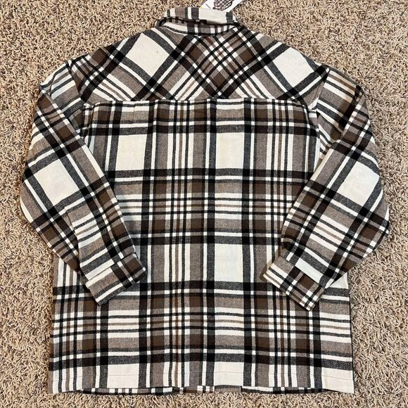 HFX Women’s Relaxed Fit Oversized Long Sleeve Shirt Jacket Brown, Size S (New) - Picture 2 of 14